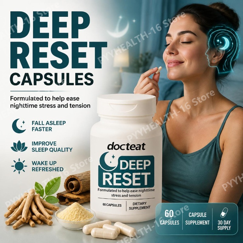 Ashwagandha Extract Root - 닥티트 수면 지원 캡슐 (아슈와간다, L-테아닌,