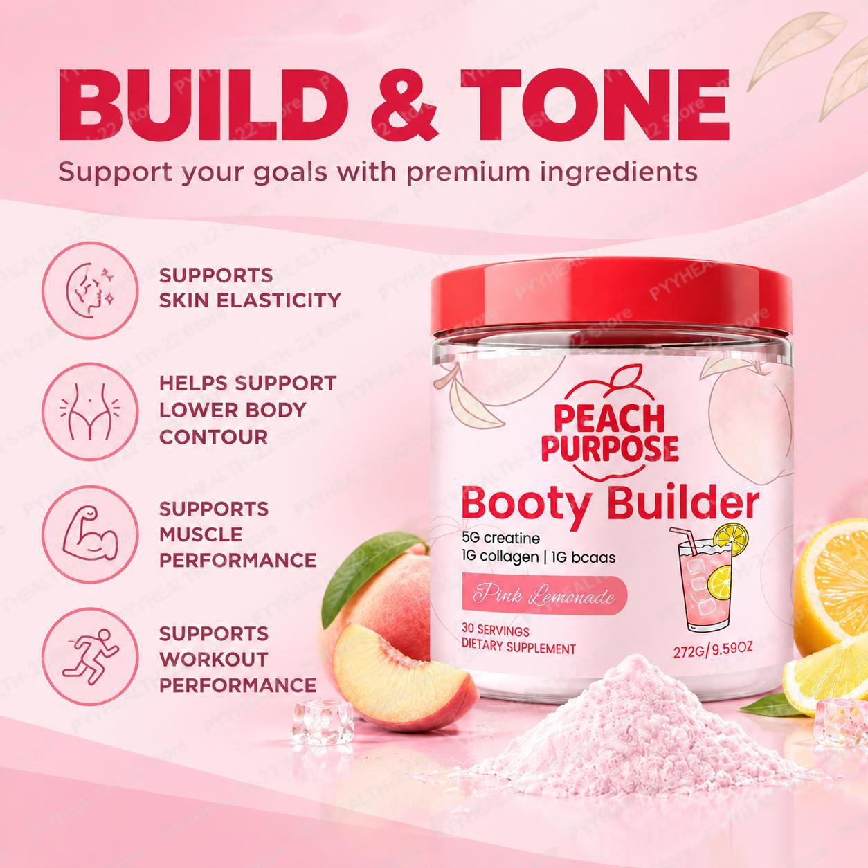 피치 퍼포스 부티 빌더 파우더, 핑크 레모네이드 맛,  - Creatine Monohydrate Powder 리뷰 및 가격