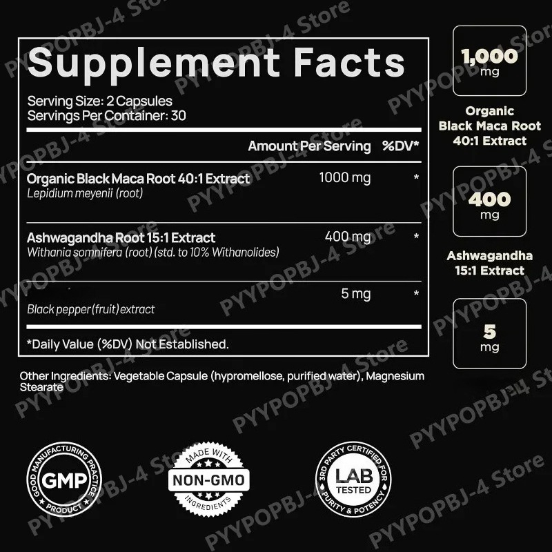 블랙 마카 뿌리 추출물과 아쉬와간다 60캡슐 허브 어댑 - Ashwagandha Extract Root 리뷰 및 가격